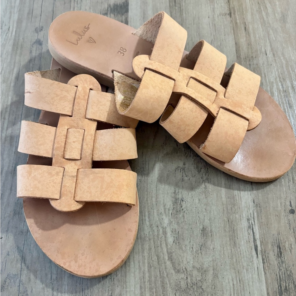 Lulu's Natural Vegetable Tanned Leather Sandals - Picture 2 of 6